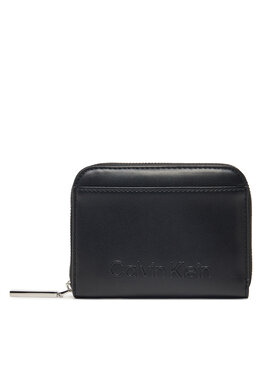 Calvin Klein Calvin Klein Portofel pentru femei Embossed Logo Medium Zip Around K60K612965 Negru