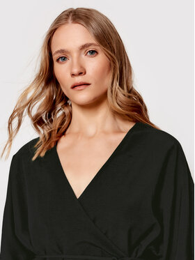 Americanos Americanos Blusa Vermont Wrap Nero Relaxed Fit