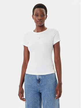 Tommy Jeans Tommy Jeans T-shirt Badge DW0DW17881 Bijela Slim Fit