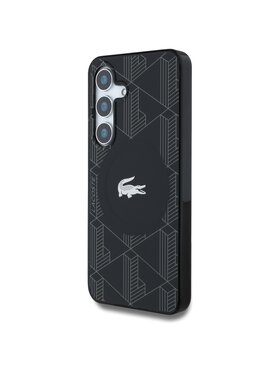 Lacoste Lacoste Etui na telefon Monogram Silver Croc Logo MagSafe Czarny