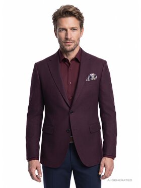 Pako Lorente Pako Lorente Marynarka P26WF-3X-010 Bordowy Slim Fit
