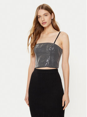 Guess Guess Top W5RH0G WGX40 Srebrny Slim Fit