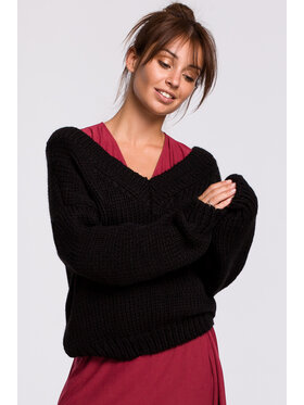 BeWear BeWear Sweter BK046 Czarny Modern Fit