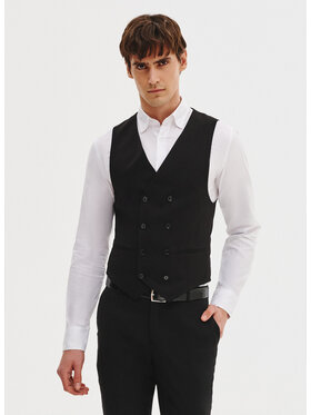 Pako Lorente Pako Lorente Kamizelka P25SF-8X-005 Czarny Slim Fit