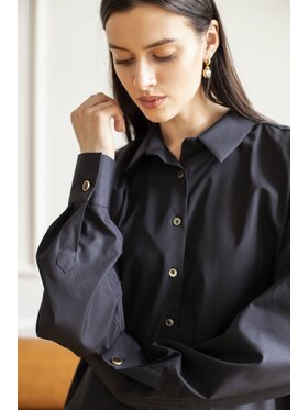 Entelier Entelier Koszula Classic Czarny Oversize