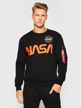 Alpha Industries Alpha Industries Sweatshirt NASA Reflective 178309 Schwarz Regular Fit