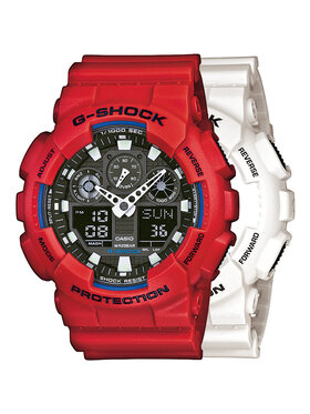 Casio Casio Hodinky SET GA-100B-7AER + BEZEL 10395289 + PASEK 10395226 Červená
