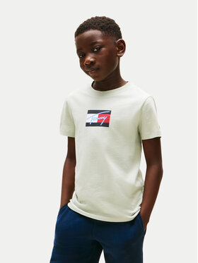 Tommy Hilfiger Tommy Hilfiger T-shirt Script Flag KB0KB09725 Verde Regular Fit