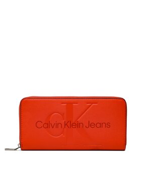 Calvin Klein Jeans Calvin Klein Jeans Μεγάλο Πορτοφόλι Γυναικείο Sculpted Mono Zip Around Mono K60K607634 Πορτοκαλί