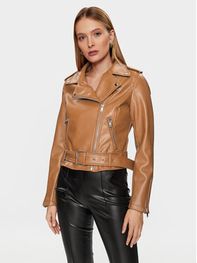 Glamorous Glamorous Bunda z imitácie kože RL0522C Hnedá Regular Fit