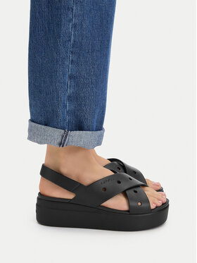 Crocs Crocs Sandały Brooklyn 4U Cross Strap Sandal 212254 Czarny
