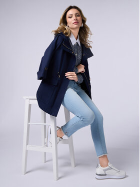 Oltre Oltre Jeansy P497R008187N0A4 Turkusowy Skin Fit