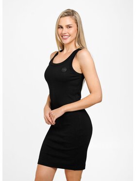 PITBULL PITBULL Sukienka codzienna Rib Layla Czarny Slim Fit