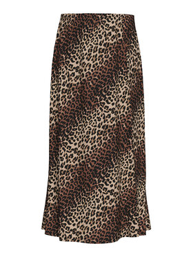 Pieces Pieces Midi sukňa Nya 17147811 Hnedá Regular Fit