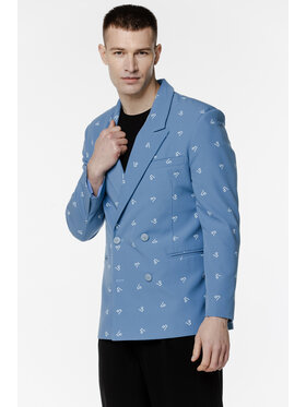 Pilawski Pilawski Marynarka MARYNARKA NIEBIESKA MONOGRAM MĘSKA Niebieski Slim Fit