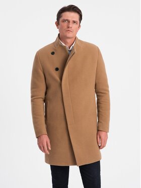 Ombre Ombre Kabát pro přechodné období OM-COWC-0102 Hnědá Regular Fit