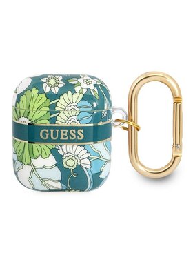 Guess Guess Etui na słuchawki Flower Zielony