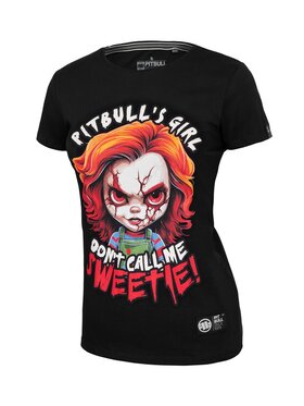 PITBULL PITBULL T-Shirt Koszulka damska Sweetie-Chu L Czarny Regular Fit