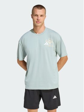 adidas adidas Koszulka techniczna 158938 Zielony Oversize