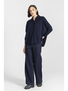 Deni Cler Milano Deni Cler Milano Kardigan T-DC-U450-E5-90-58-1 Granatowy Oversize
