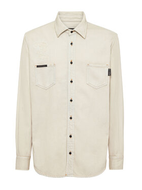 PHILIPP PLEIN PHILIPP PLEIN camicia di jeans 22243 Beige Regular Fit