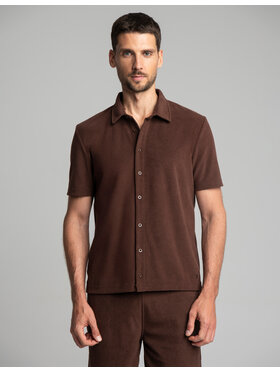 Borgio Borgio Koszula Sorrento Brązowy Classic Fit