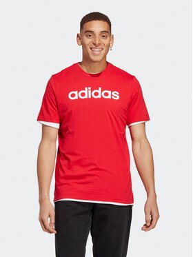 adidas adidas T-Shirt Essentials Single Jersey Linear Embroidered Logo T-Shirt IC9278 Κόκκινο Regular Fit