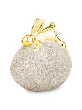 MIAhome MIAhome Figurka złoty króliczek na JAJKU 12x11x8 cm Złoty
