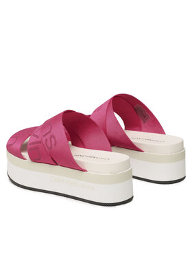 Calvin Klein Jeans Natikači Flatform Sandal Webbing YW0YW00966 Roza