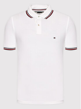 Tommy Hilfiger Polo Majica Tipped MW0MW13080 Bela Slim Fit