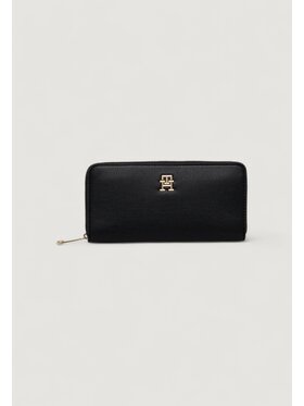 Tommy Hilfiger Tommy Hilfiger Μεγάλο Πορτοφόλι Γυναικείο TH SOFT LOGOTAPE LRG ZA Μαύρο