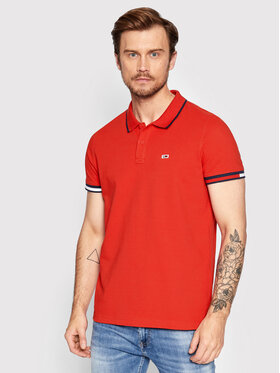 Tommy Jeans Tommy Jeans Polokošeľa Tjm Flag Cuffs DM0DM12963 Červená Regular Fit