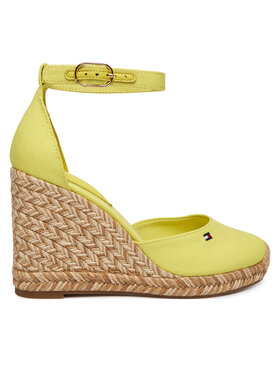 Tommy Hilfiger Tommy Hilfiger Espadryle Flag High Wedge Espad Closed Toe FW0FW09225 Żółty