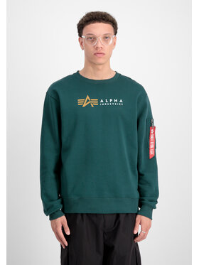 Alpha Industries Alpha Industries Bluza Alpha Label Sweatshirt Zielony Regular Fit