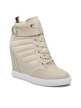 Tommy Hilfiger Tommy Hilfiger Tenisice Wedge Sneaker Boot FW0FW06752 Bež