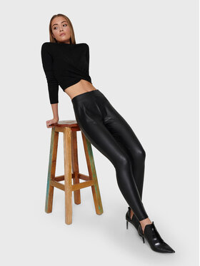 ONLY Leggings Cool Coated 15187844 Crna Extra Slim Fit