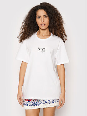 N°21 N°21 T-Shirt 22E N2M0 F051 6322 Biały Relaxed Fit