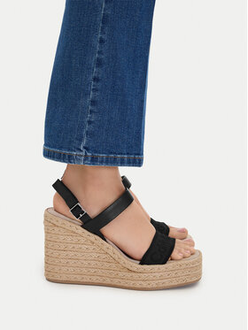 Calvin Klein Calvin Klein Еспадрили Wedge Espad 70 Webbing Lth HW0HW02901 Черен