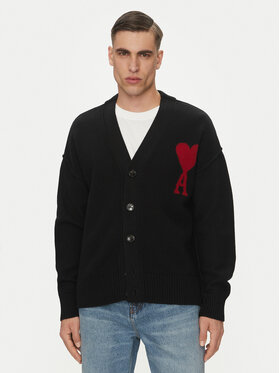 AMI PARIS AMI PARIS Кардиган BFUKC006.018 Чорний Regular Fit