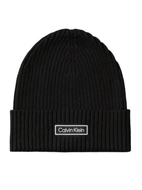 Calvin Klein Calvin Klein Шапка Patch Chunky Rib Cotton Beanie LV04D8053G Черен