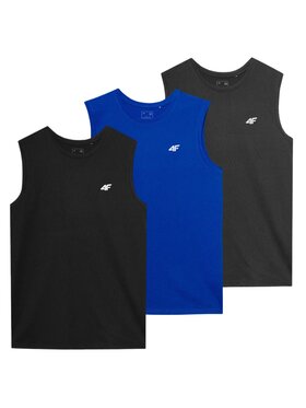 4F 4F Komplet 3 tank topów 4FWSS25TSLEM288-90S Kolorowy Regular Fit