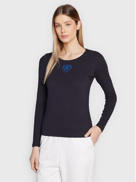 Tommy Hilfiger Tommy Hilfiger Bluzka Crest WW0WW37205 Granatowy Slim Fit