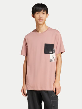adidas adidas Tričko Lens Elevated Pocket Graphic JJ3927 Ružová Loose Fit