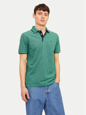 Jack&Jones Jack&Jones Тениска с яка и копчета Paulos 12136668 Зелен Slim Fit