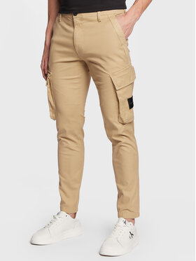 Calvin Klein Jeans Calvin Klein Jeans Medžiaginės kelnės J30J322043 Smėlio Regular Fit