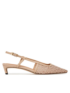 Tommy Hilfiger Tommy Hilfiger Körömcipők Mono Squared Toe Kitten Slingb FW0FW08746 Bézs