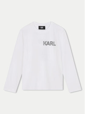 Karl Lagerfeld Kids Karl Lagerfeld Kids Bluzka Z30243 M Biały Regular Fit