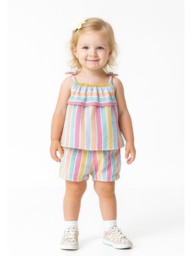 minoti minoti Komplet t-shirt i spodenki pineapple 7 Kolorowy Regular Fit