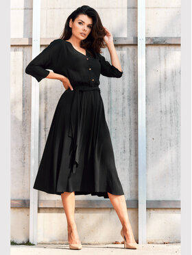 Awama Awama Vestito estivo A522 Nero Basic Fit
