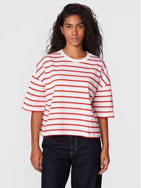 Gina Tricot Gina Tricot T-Shirt Nina 18221 Bílá Relaxed Fit